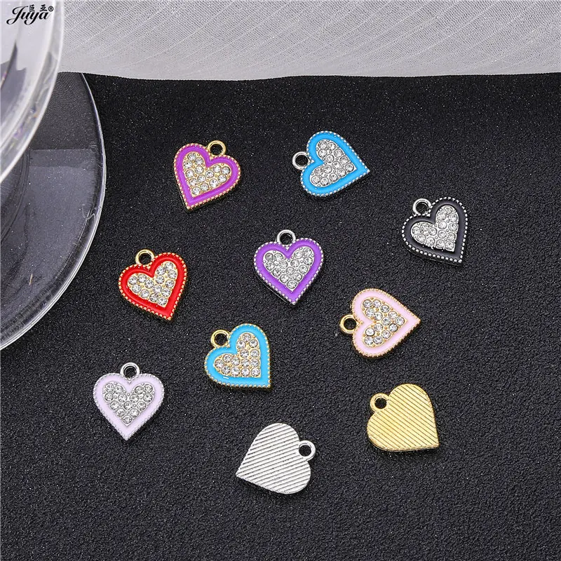 10 teile/los Kristall Emaille Sweet Heart Charm Anhänger für DIY handgemachte Ohrringe Schmuck machen Ergebnisse liefert Zubehör – Detail 4