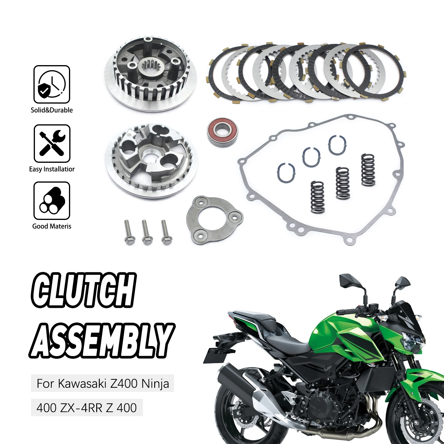 Clutch Center Inner Hub Outer Pressure Plates For Kawasaki Ninja 400 2018 2019 2020 2021 2022 2023 2024 Motorcycle Parts
