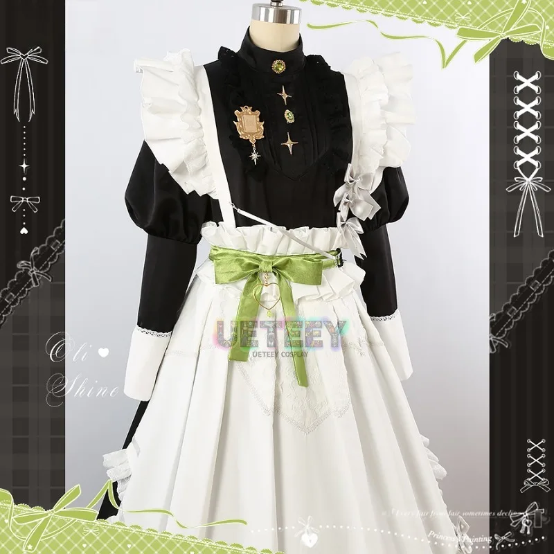 UETEEY Anime Game Nu: Carnaval Cosplay Olivijn Mannen Vrouwen Meid Jurk Schort Boog Hoofdband Aanpasbaar Kostuum