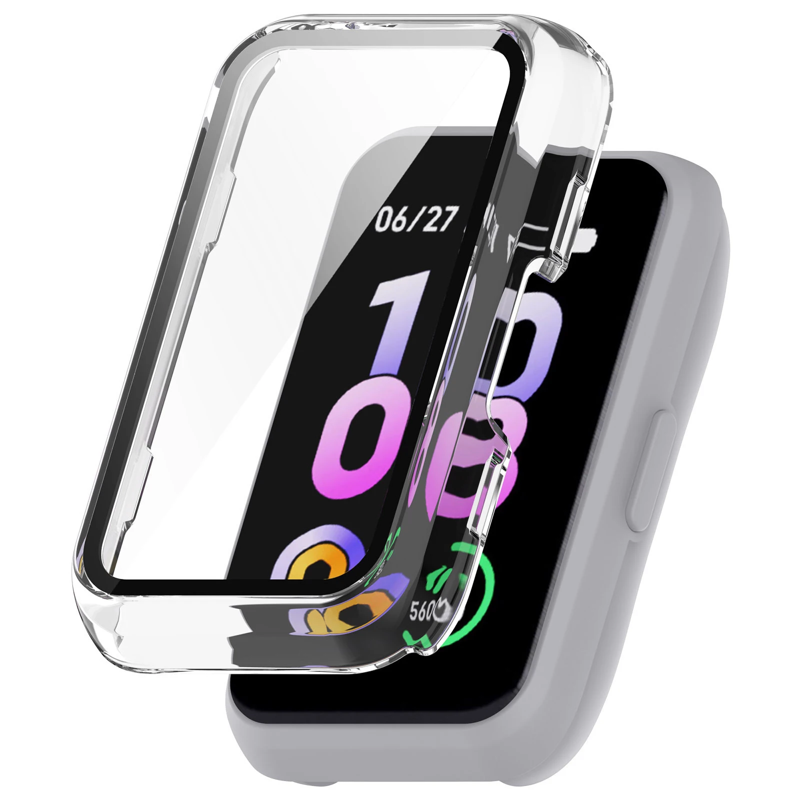 PC Case For Keep B6 Smartwatch Protective PC Case Protective PC Frame Face Cover Built-in Tempered Glass Screen Protector Case