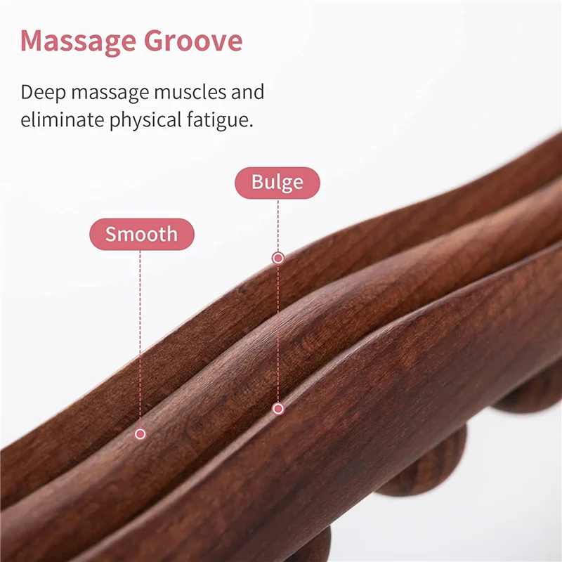 10 Beads Guasha Scraping Stick Wooden Massage Tools for Neck and Back Pain Stomach Body Shaping Anticellulite Leg