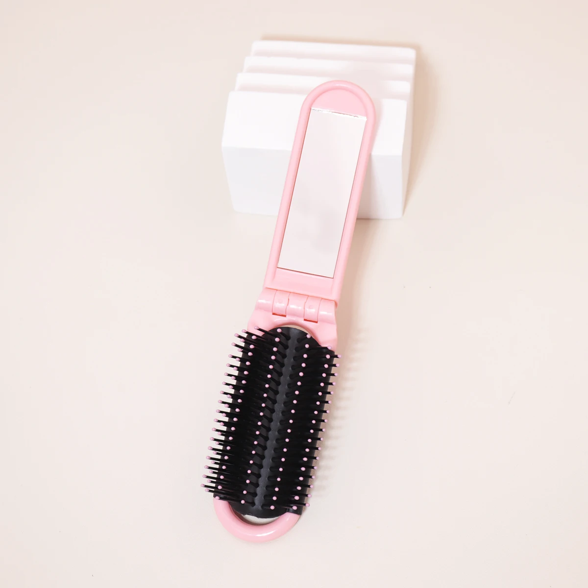 Professional hair folding mirror comb, portable travel pocket comb, anti-static smooth hair comb, special for real hair wigs