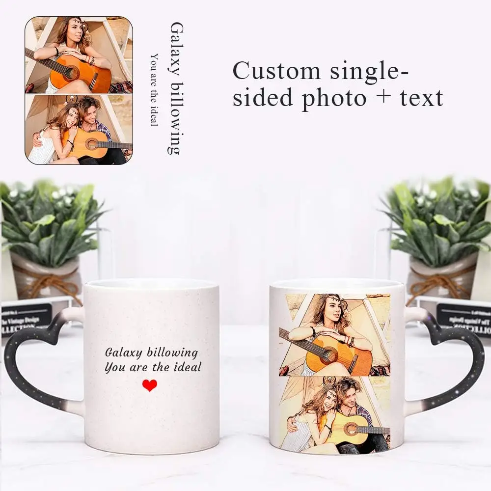 Customize Coffee Mugs Ceramic Magic Mug Pour In Hot Water Pictures Display Print Photo LOGO Text DIY Change Color Cup Gifts