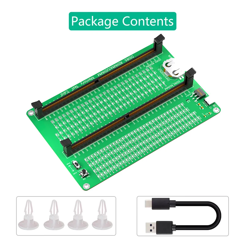 Imagem -06 - Dual Ports Memory Tester Motherboard Slot Ddr5 Rdimm Udimm Memory Test Card com Indicadores Led Computador Desktop