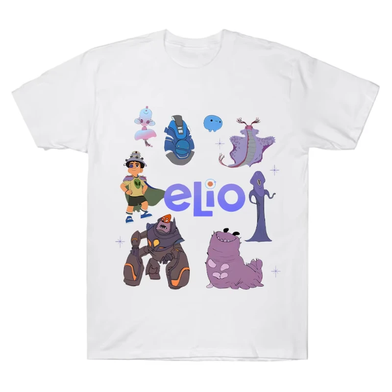 ديزني بيكسار إيليو شخصيات التي شيرت مغامرة أنيمي طباعة تيز النساء الرجال قطنية عالية الجودة عادية قصيرة الأكمام الصيف تنفس قميص