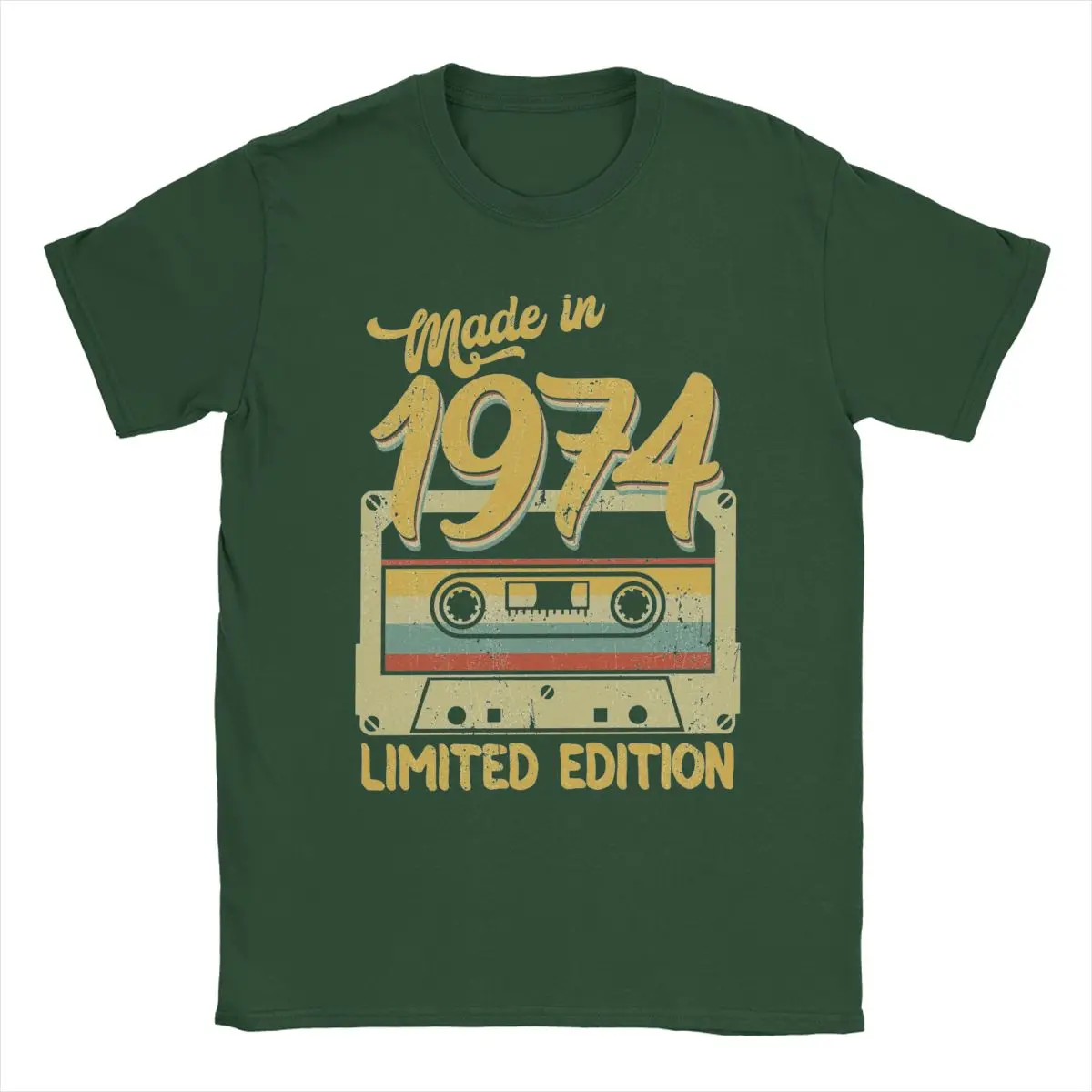 Made In 1974 Limited Edition Birthday Gift T Shirt Men 100% Cotton Fun T-Shirt 50 Years Old Tees Short Sleeve Tops Adult