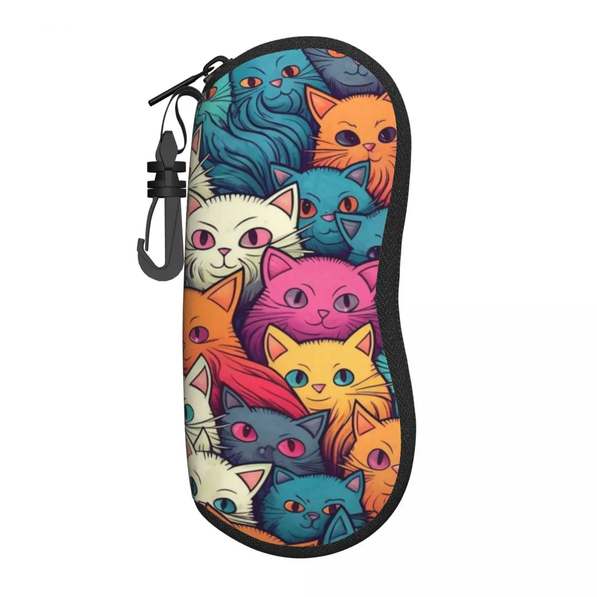 

Чехол для очков с изображением кошек, красочный брелок с животными, чехол для солнцезащитных очков для мужчин и женщин, удобная коробка для очков, модная сумка для очков