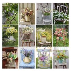 DIY 5D Diamond Painting Kit Chair Decorative Flowers- Perfect Gift for Handmade Home Decor