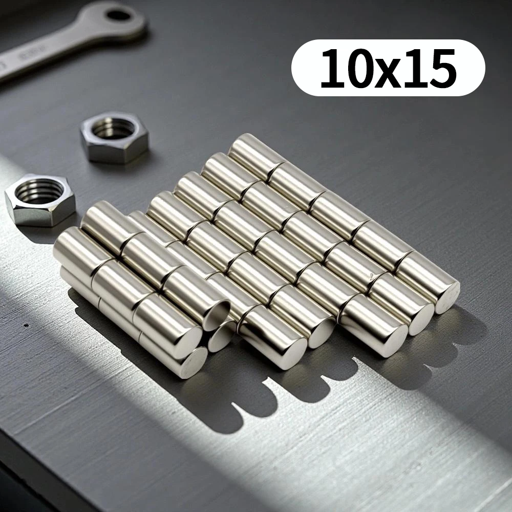 10x15mm Round Neodymium Disc Magnets Small Strong N35 NdFeB Magnets for Fridge DIY Craft Office & Tool Storage