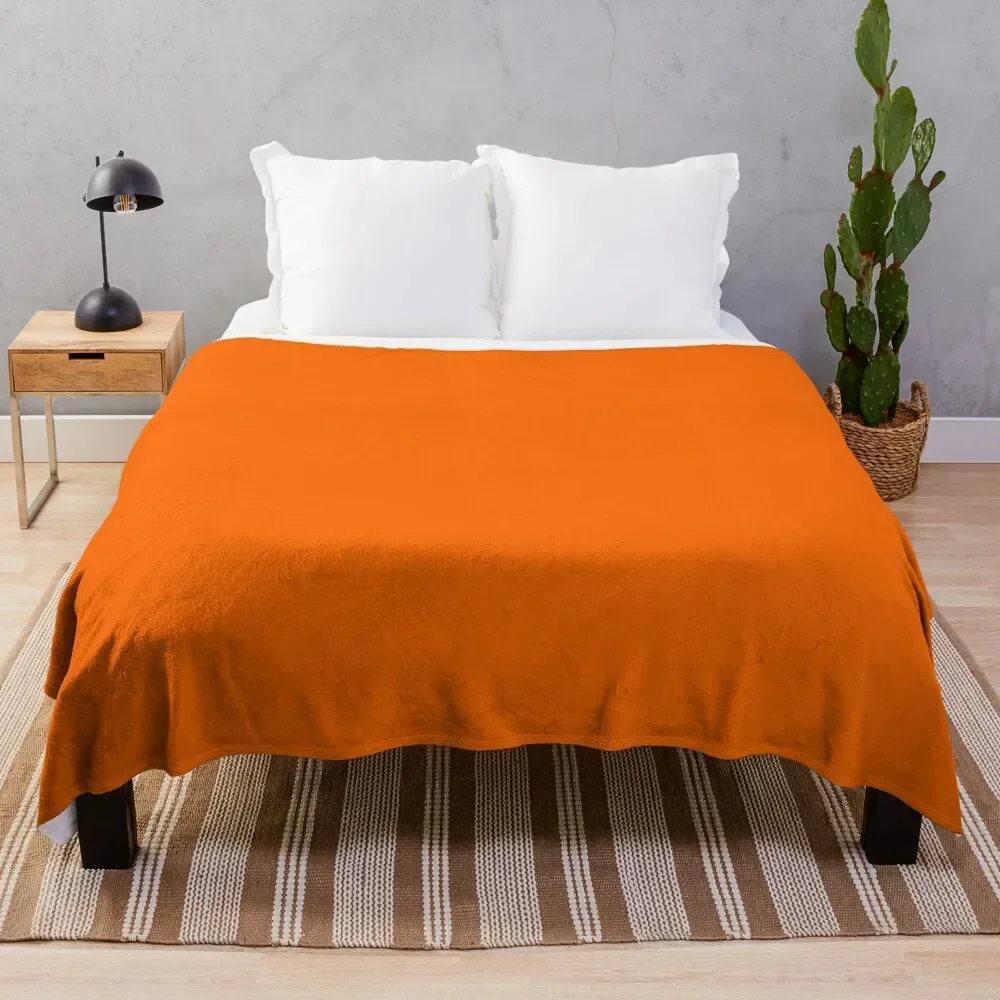 

(BLANK) Hunter ORANGE Safety Blaze (hex #FF6700) Throw Blanket sofa bed warm winter Sleeping Bag Blankets