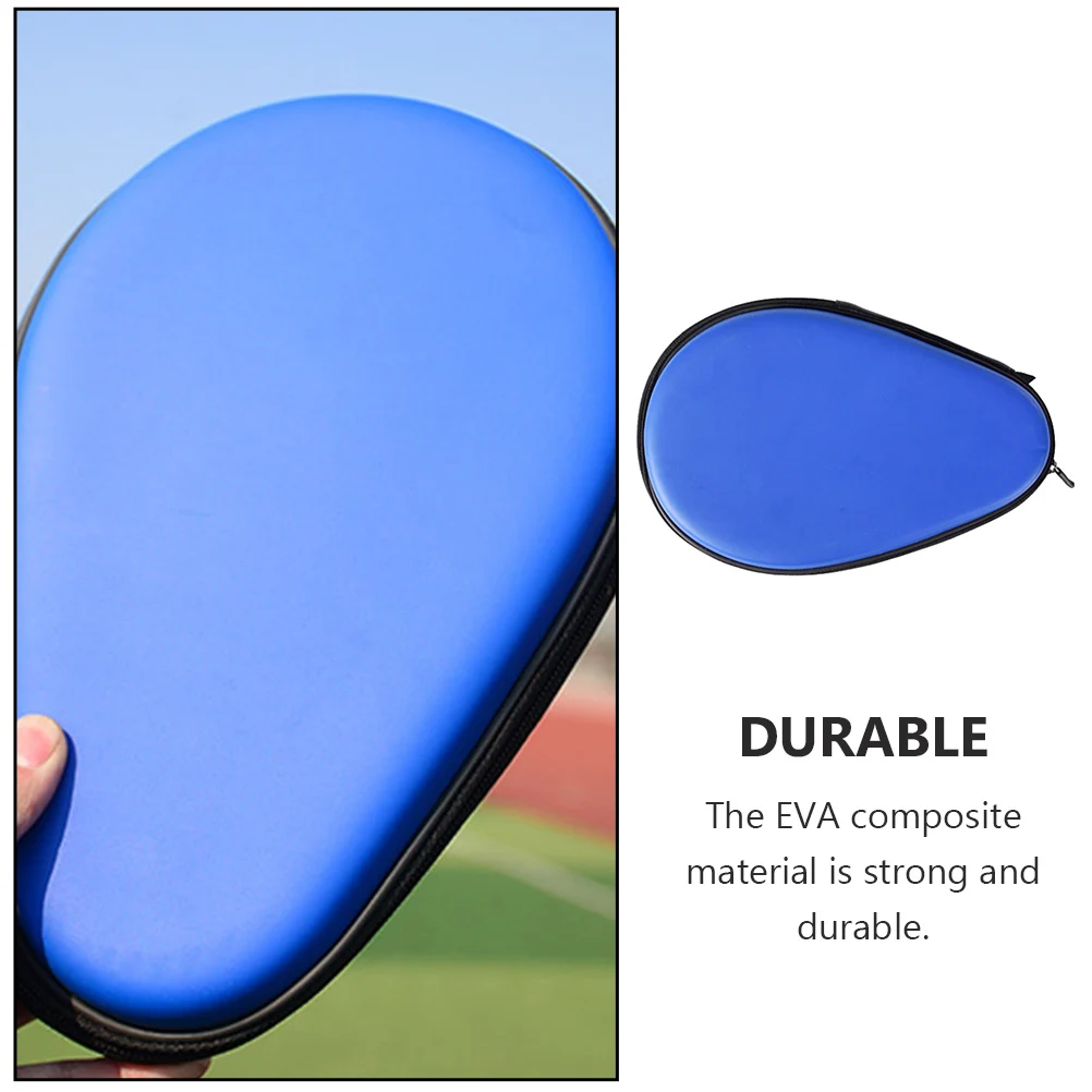 

1pc Table Tennis Bats Case Eva Durable Racket Storage Bag Alloy Zipper Fit Sports Accessories Protective Cover Blue