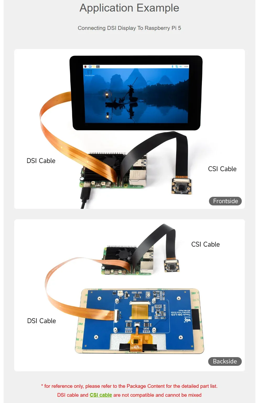 DSI CSI FPC Flexible Cable for Raspberry Pi 5 22Pin To 15Pin 200 / 300 / 500mm Suitable DSI Display Screens CSI Camera Modules