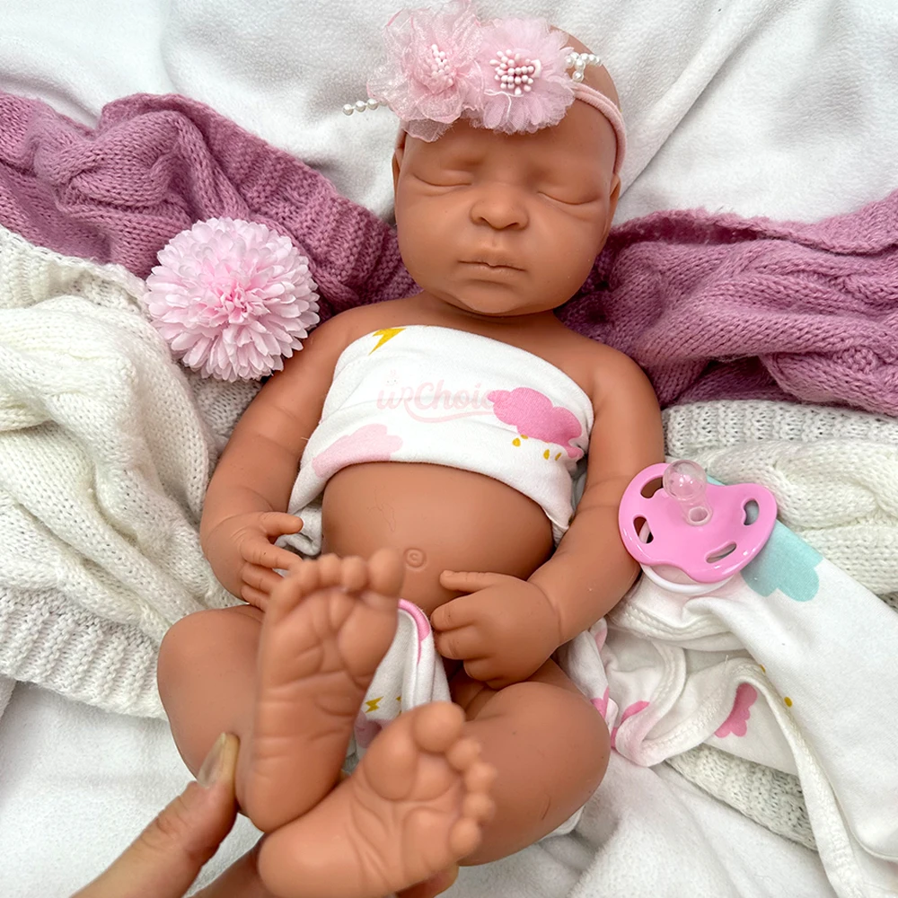 17-calowa silikonowa lalka reborn, dziewczynka, z miękkim, anatomicznie poprawionym ciałem, lalka artystyczna dla kolekcjonerów, do ekspozycji tematycznej i odgrywania ról.