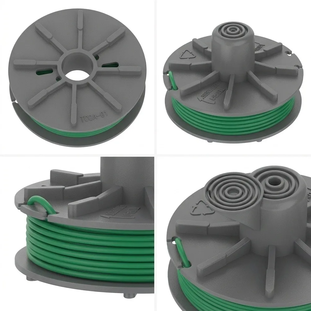Plastic for Lawn Trimmer Spool Replacement Green 60x37mm for Mower Rope Accessory Cost Effective Line Refill Option