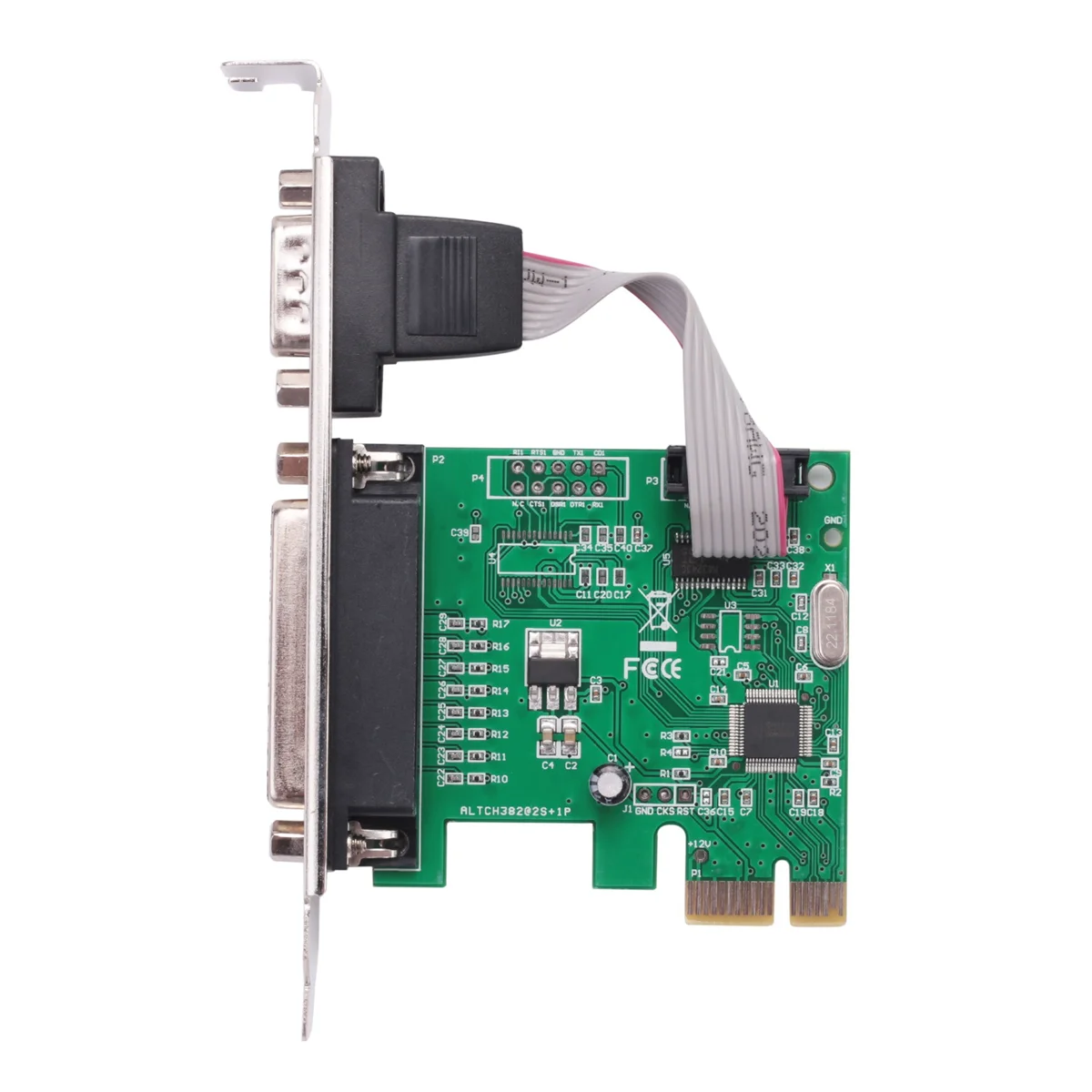 Hot RS232 -232 Serial Port COM & DB25 Printer Parallel Port to PCI-E PCI Express Card Adapter Converter WCH382L Chip