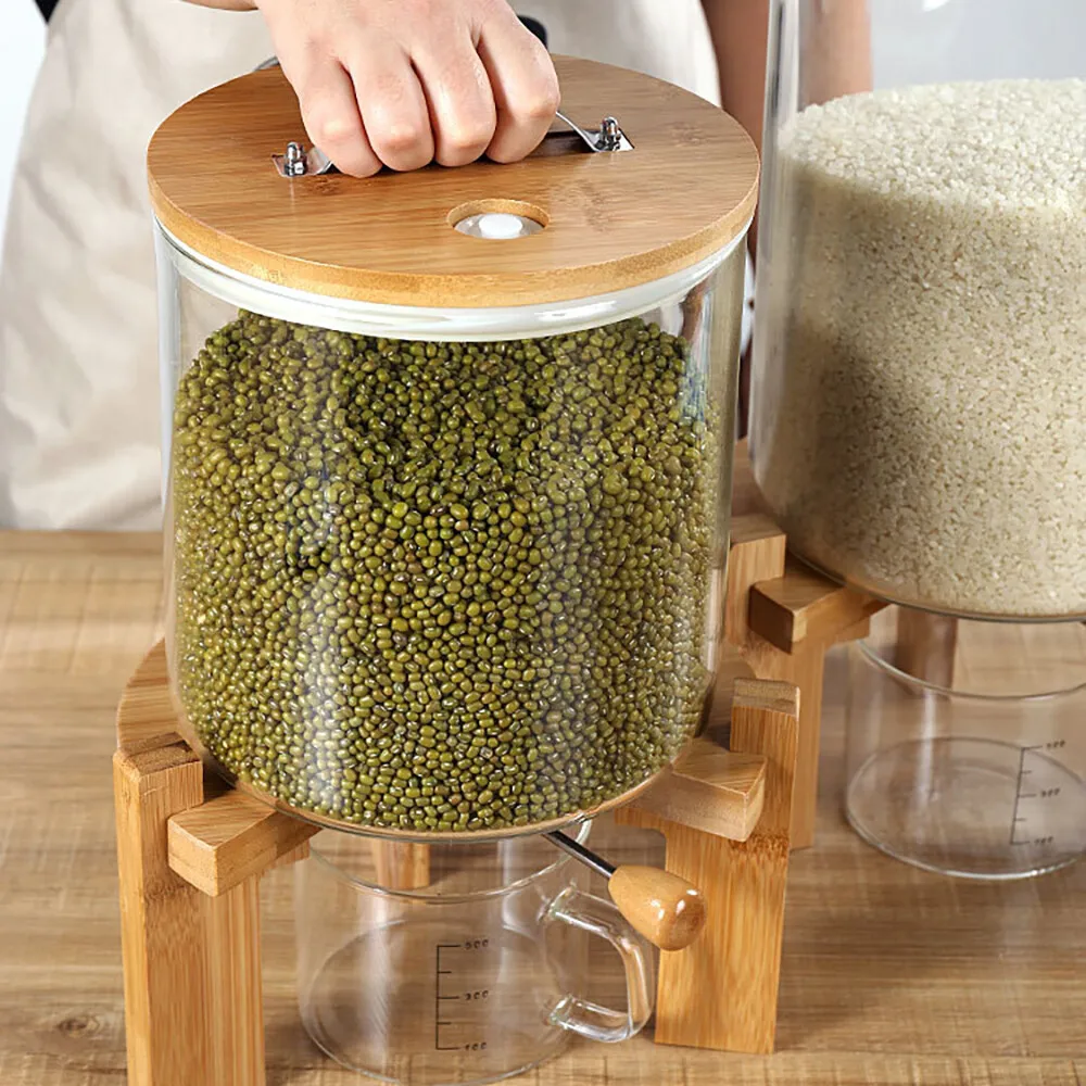 Getreidespender 7,5L Lebensmittel-Aufbewahrungsbehälter mit Dichtungsdeckel für Reis, Mehl, Kaffeebohnen Moderner Küchenarbeitsplatten-Organizer