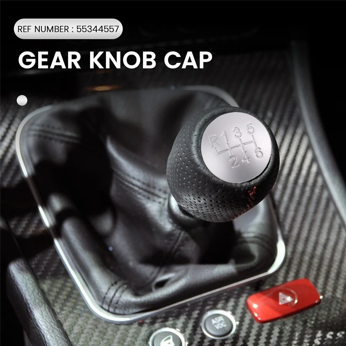 

A02Q-6 Speed Matte Gear Shift Knob Cap Cover Shifter Lever Case Cover for Alfa Romeo 159 Brera Spider 2005-2011 55344557