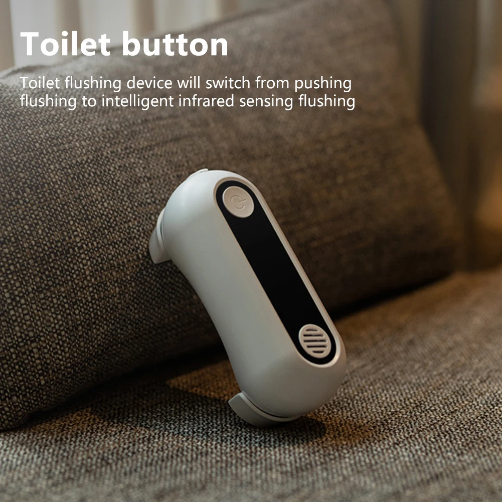 Toilet Flush Kit Automatic Toilet Flush Button 2000mAh Induction Toilet Flusher USB Charging Remove Odor for Home and Public Use