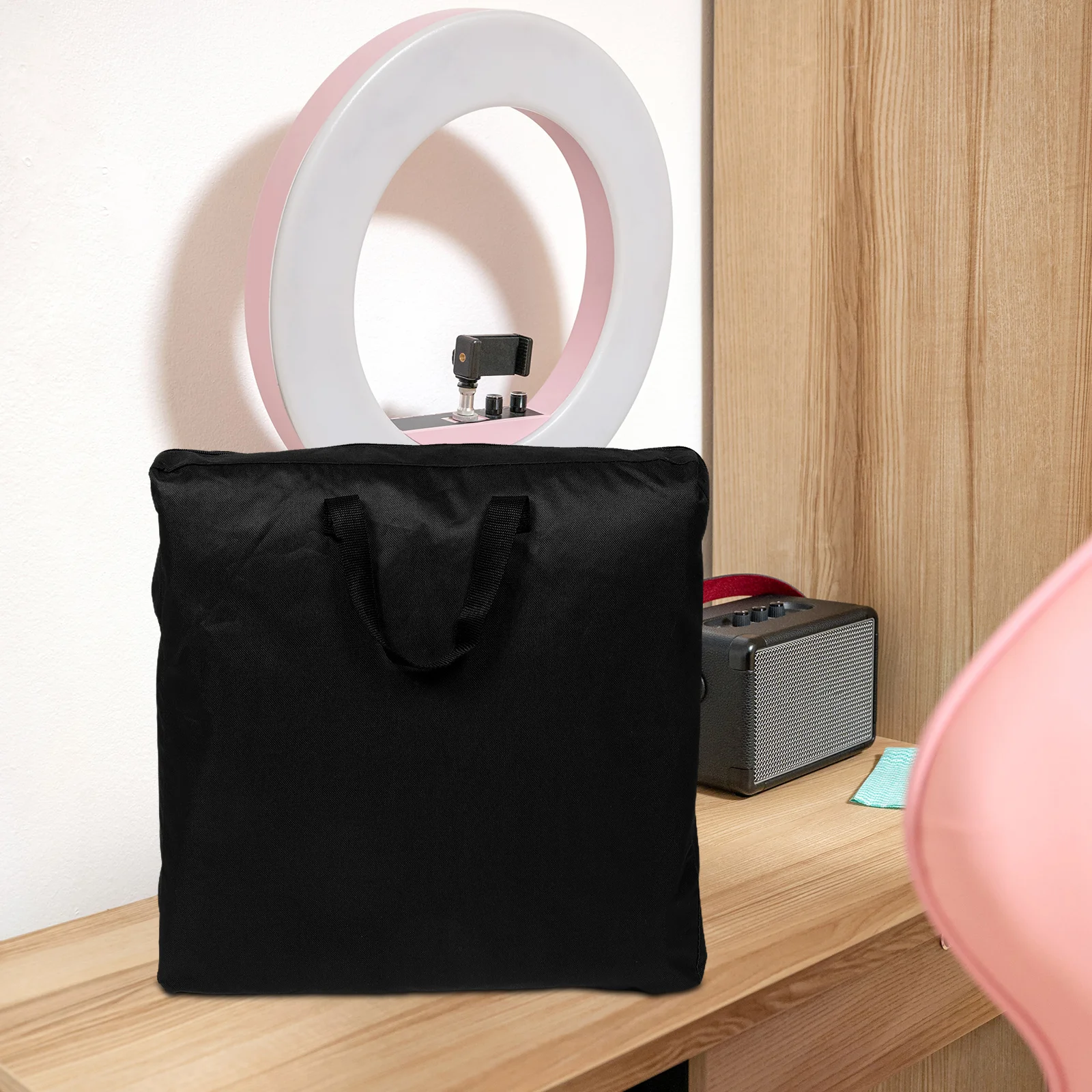 

Ring Fill Light Storage Bag Protective Photography Lights Carry Case Black Portable Zipper Travel