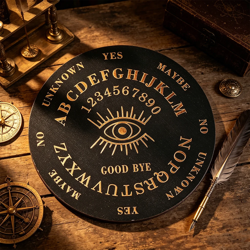 Wooden Pendulum Board Metatron Yes No Alphabet Spirit Board Divination Altar Decoration Witchcraft Supplies for Meditation