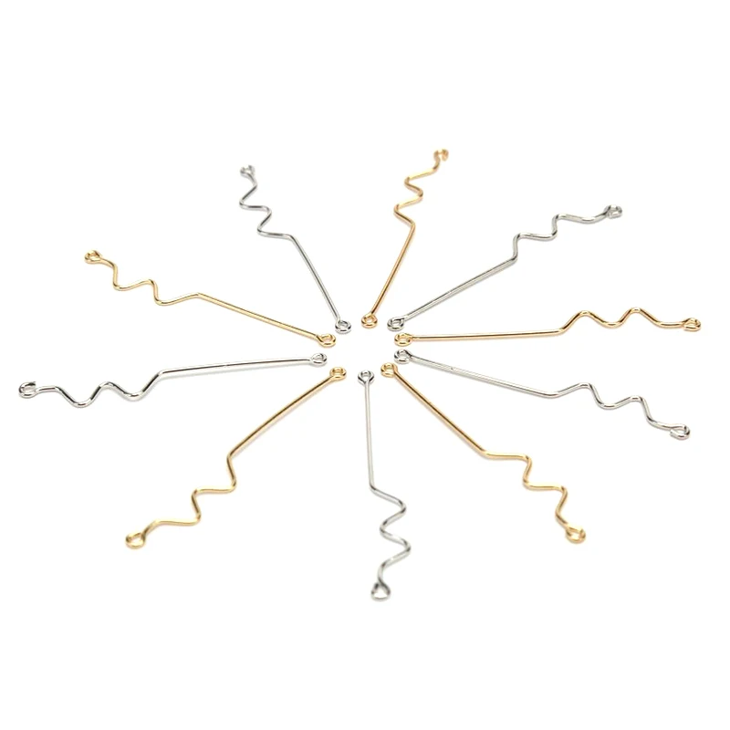 10 قطعة/المجموعة منحنى النحاس ربط قضيب سحر DIY صنع الأقراط والمجوهرات الحرف