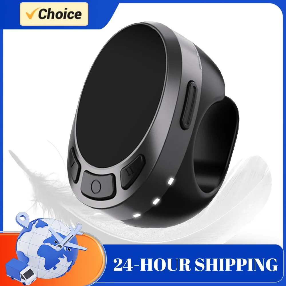 Bluetooth-compatible 5.3 Wireless Video Controller Finger Ring Mouse Phone Scrolling Ring Remote Control for Android &