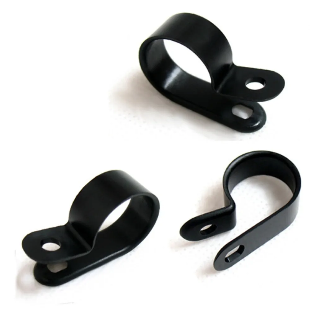 R Type Clamp Wiring Fixed Button Clip Cable Black Thickening Management Clip Line Deduction Insulation Plastic Wire Clamp