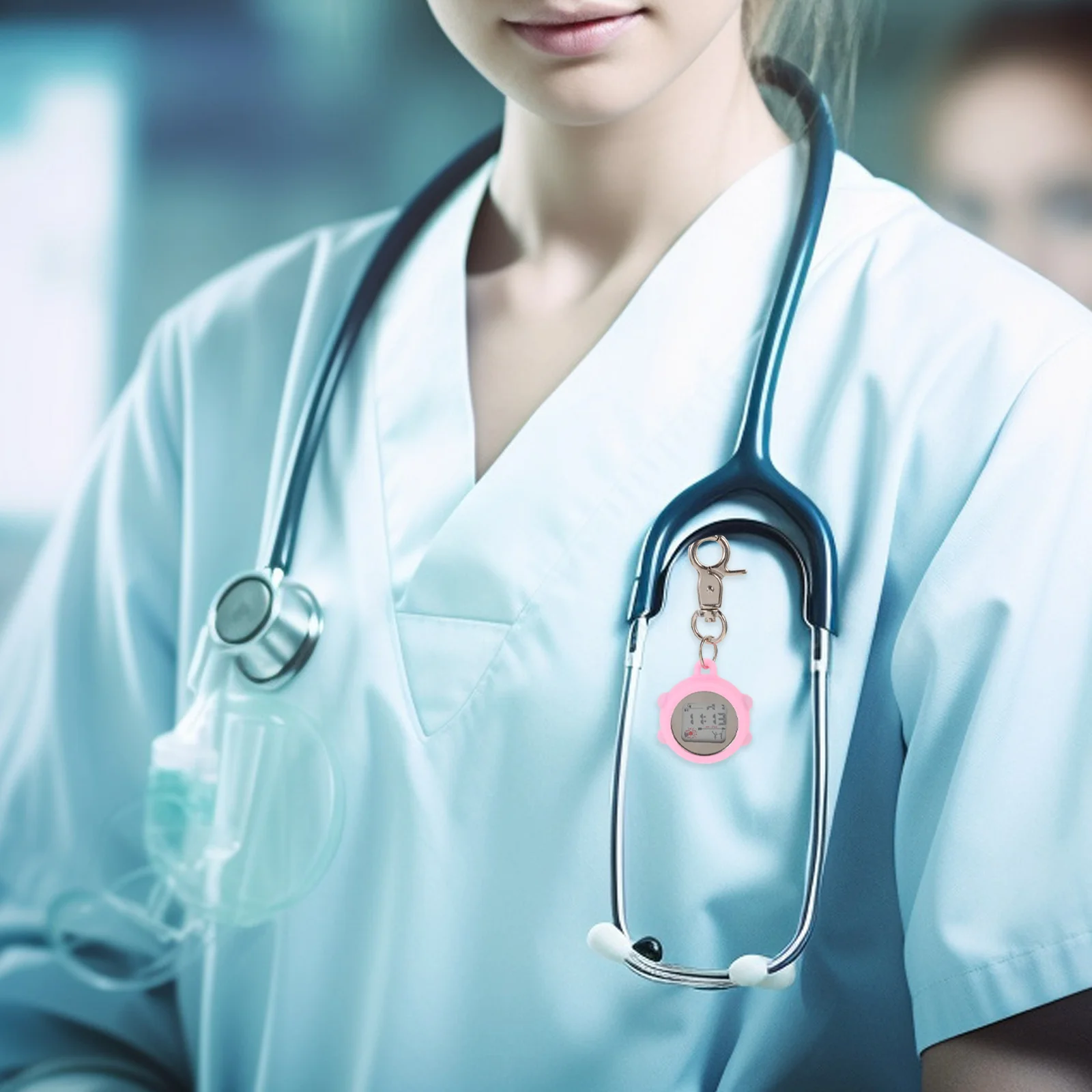 Jam Saku Elektronik Perawat Jam Gantung Gaya Retro Ringan Tahan Air dengan Klip Paduan Logam untuk Perawat