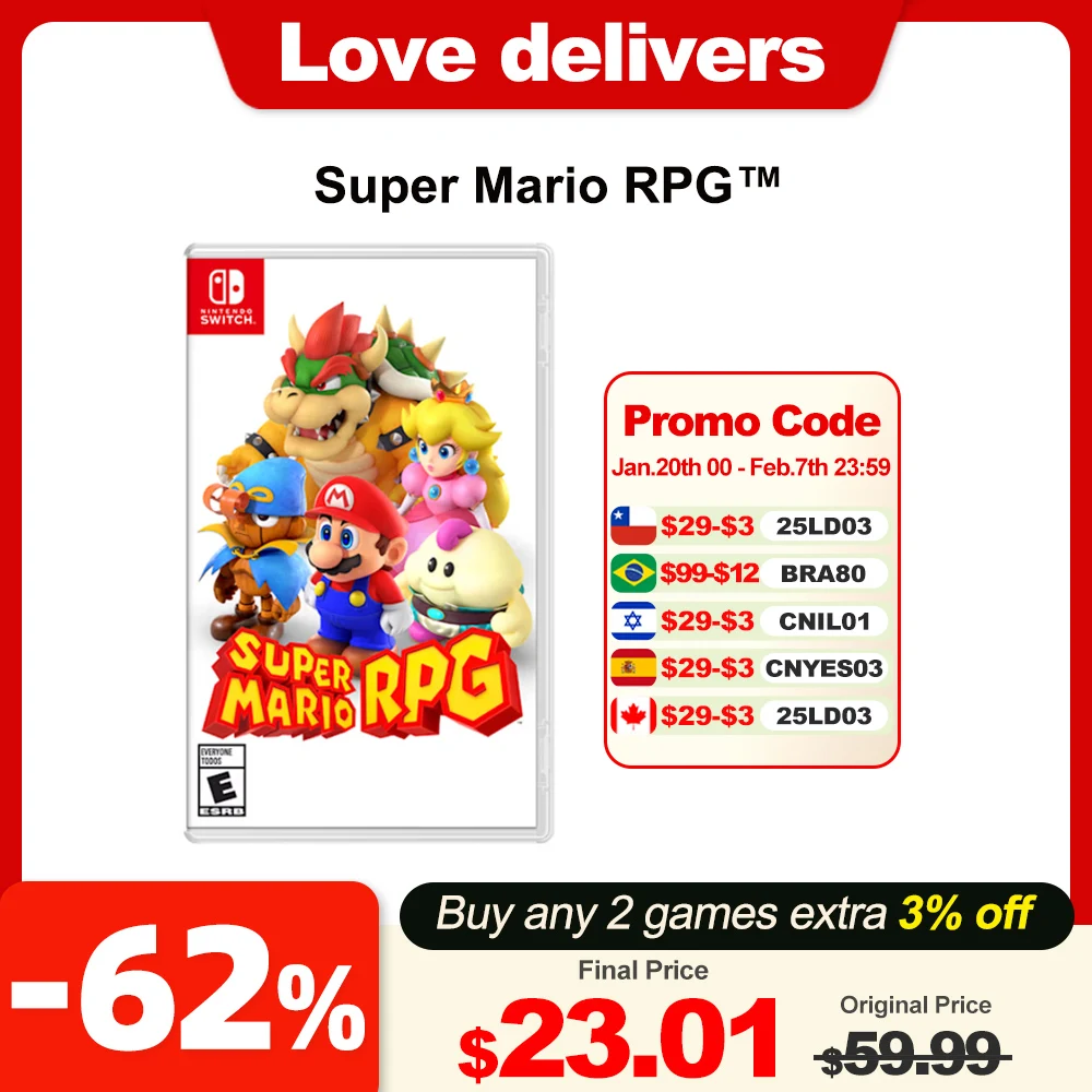 Super Mario RPG Nintendo Switch Game Deals 100% Original Official Physical Game Card Adventure and RPG Genre 1 Player for Switch