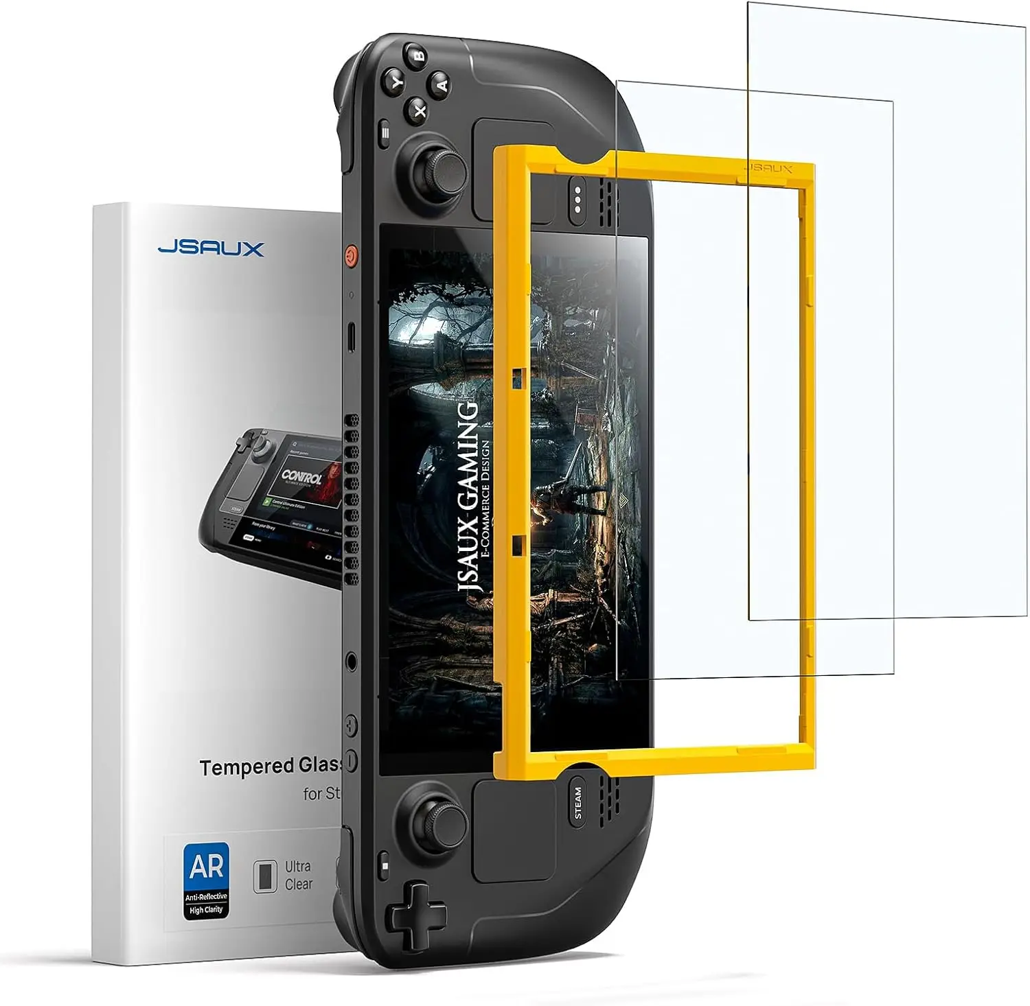 Obsidian AR Screen Protector for Steam Deck, 2-Pack Anti-Reflection & Ultra Clear Tempered Glass for Steam Deck LCD&OLED, GP0127 view 3