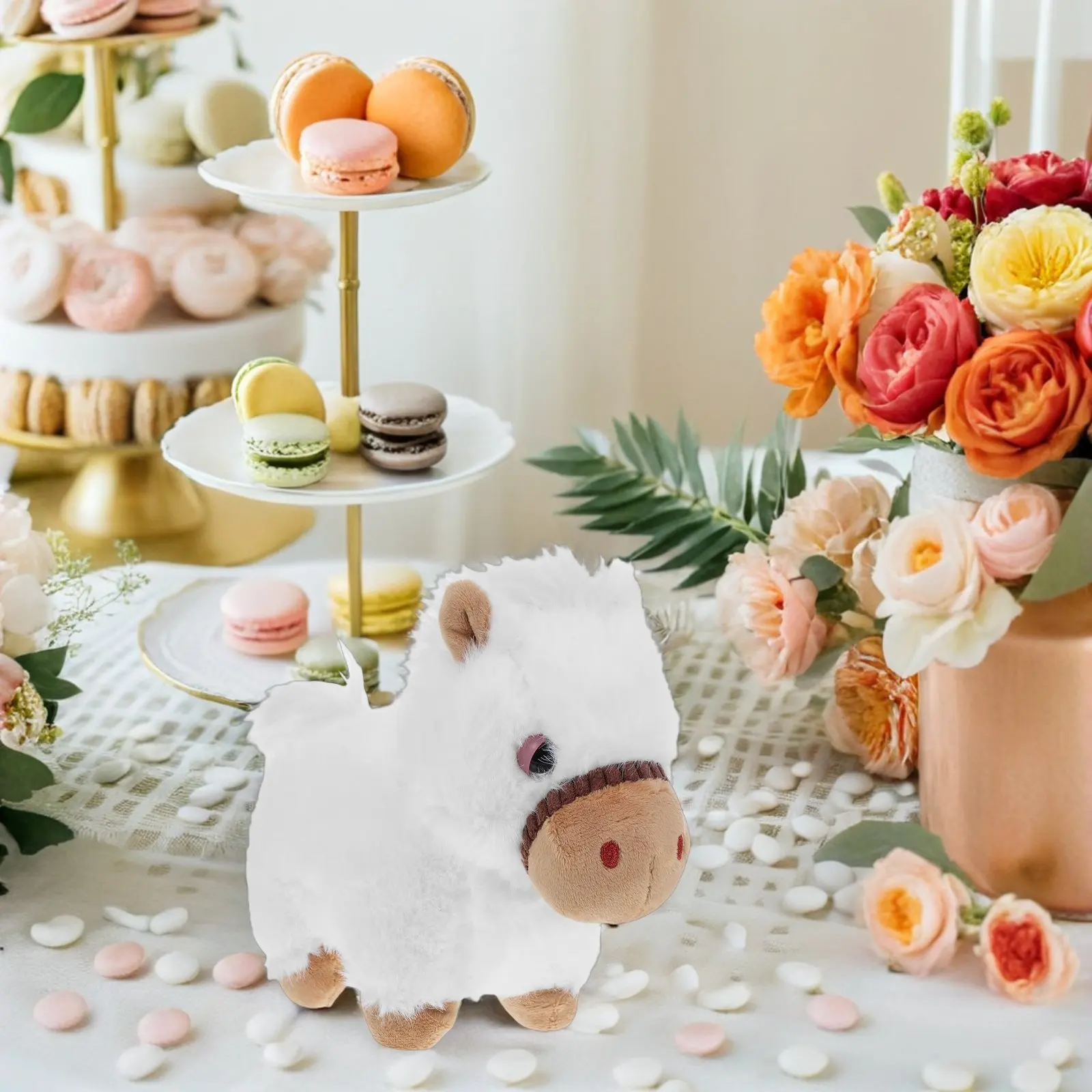 

2026 Year of The Horse Mascot Stuffed Animal 25Cm Lifelike Miniature Horse Soft Realistic Decor for Kids Adults Chinese Zodiac