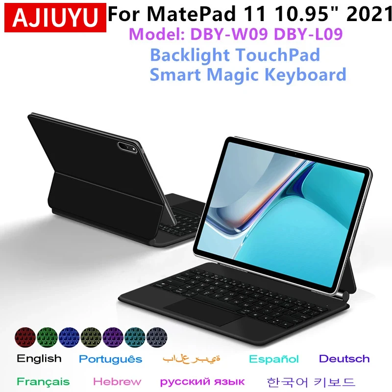 

Magic Keyboard Folio for Huawei MatePad 11 10.95" inch 2021 DBY-L09 DBY-W09 Tablet Case Spanish Portuguese Arabic Keyboard