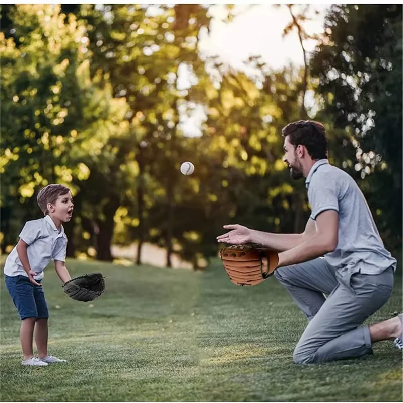 Outdoor-Camping-Sport-Baseballhandschuhe, Softball-Trainingsausrüstung, Größe 9.5/10.5, linke Hand, für Kinder/Erwachsene, Männer/Frauen, Training – Detail 1