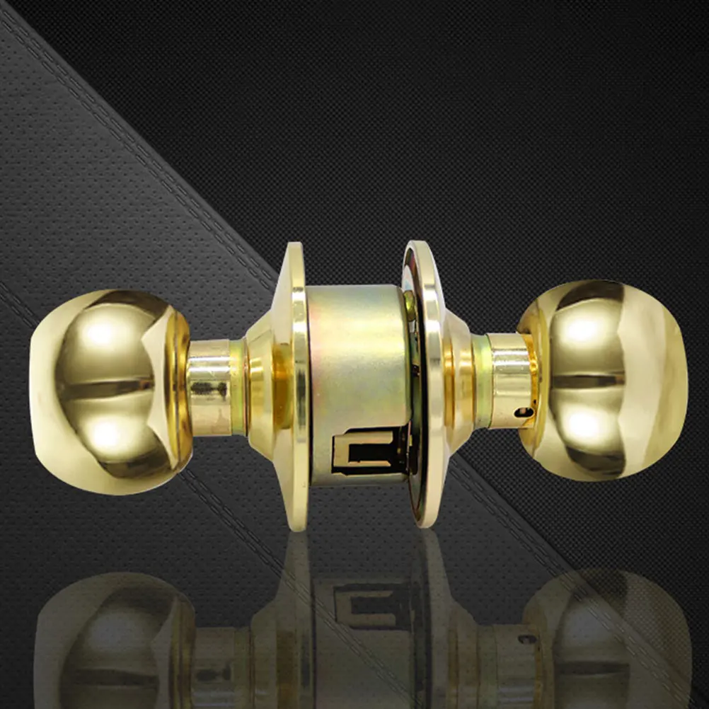 

1 set 1 Set Stainless Steel Spherical Lock Knob For Room Door Household Use Slid Copper Core Durable Door Knob Lock Hardware