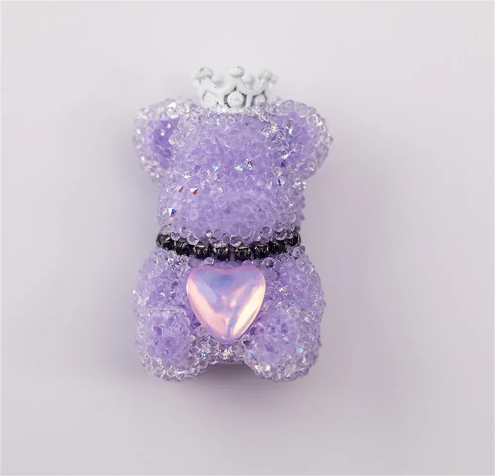 ST25 3D Cartoon Straight Hole Sugar Bear Beads Mobile Phone Chain Pen Beads Jewelry Accessories Harajuku Animal Beads Wholesale