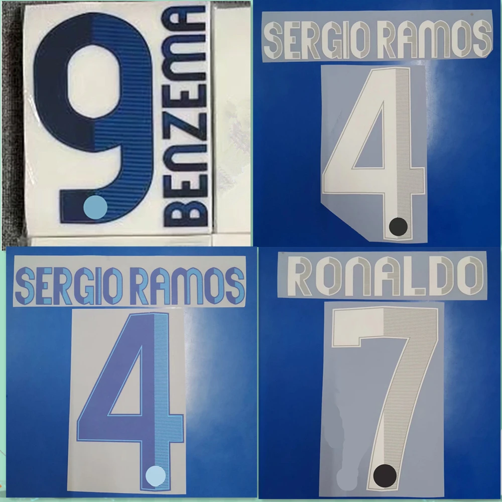 Parches Termoadhesivos con Números y Letras Retro Super A 2012 2013 de Ronaldo, Benzema, Sergio Ramos, Özil