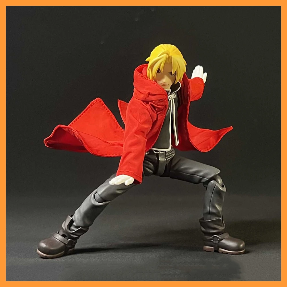 In Stock BUZZmod 1/12 Scale Male Hooded Trench Coat Steel Alchemist Edward Elric Red Windbreak for 6" Action Figure Body Model