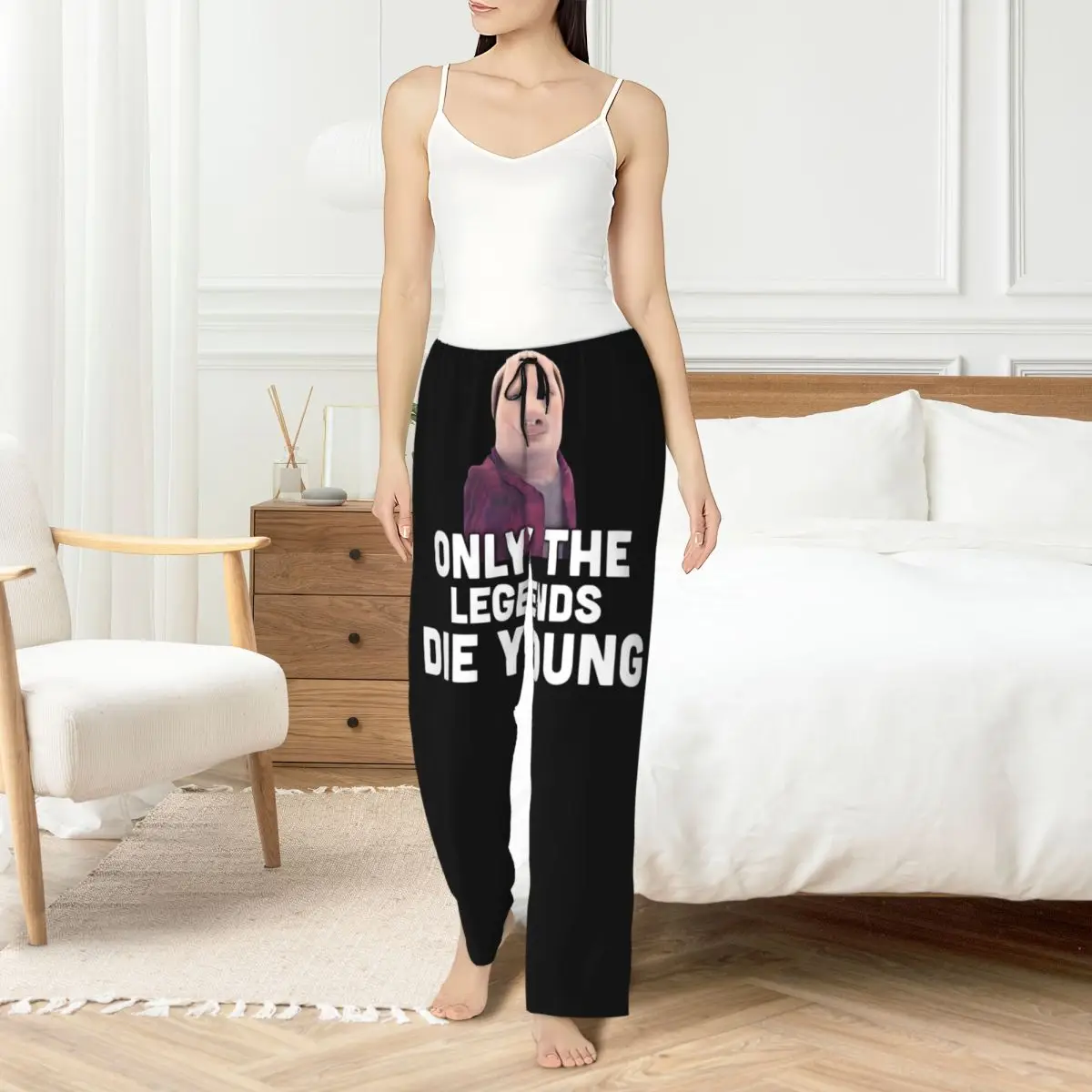 

Custom Printed Women John Pork Is Calling Pajama Pants Funny Pig Sleepwear Sleep Lounge Bottoms with Pockets