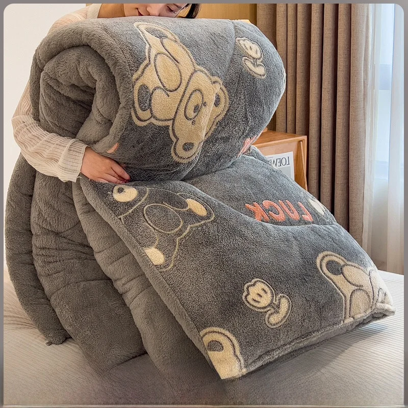 

Thiened Winter Quilt 0 Jin Fce Warmth Double Person Cotton Core Quilt Bedding Single Double Size Warmth Heating Function