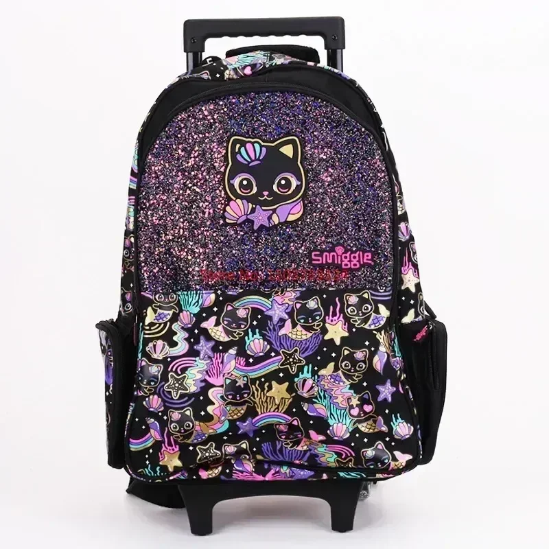 Hot Sale Smiggle Trolley Backpack For Primary And Secondary School Students Large Capacity Load Reducing Tugboat Bag Girls& Boys