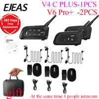 EJEAS V6PRO+ 2PCS V4 C Plus 1PCSAt the same time 3people intercom in-ear referee intercom Waterproof lP65 Bluetooth 5.1 1200m