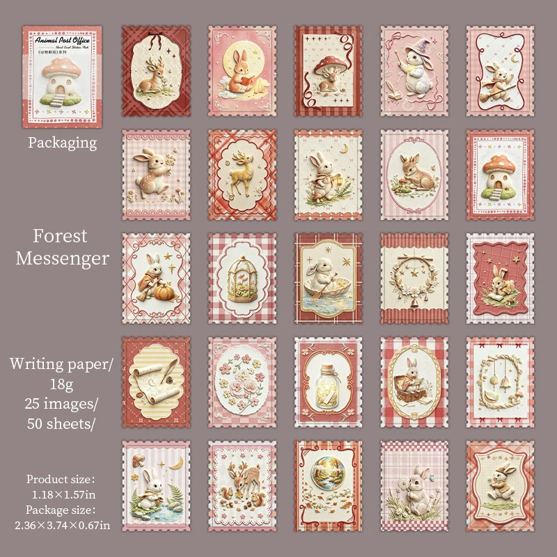 Mr.Paper 50 vellen vintage dieren- en bloemenstempels, landschapsmotieven, materiaal voor collage, scrapbooking, stickers, creatief DIY, dagboek, briefpapier