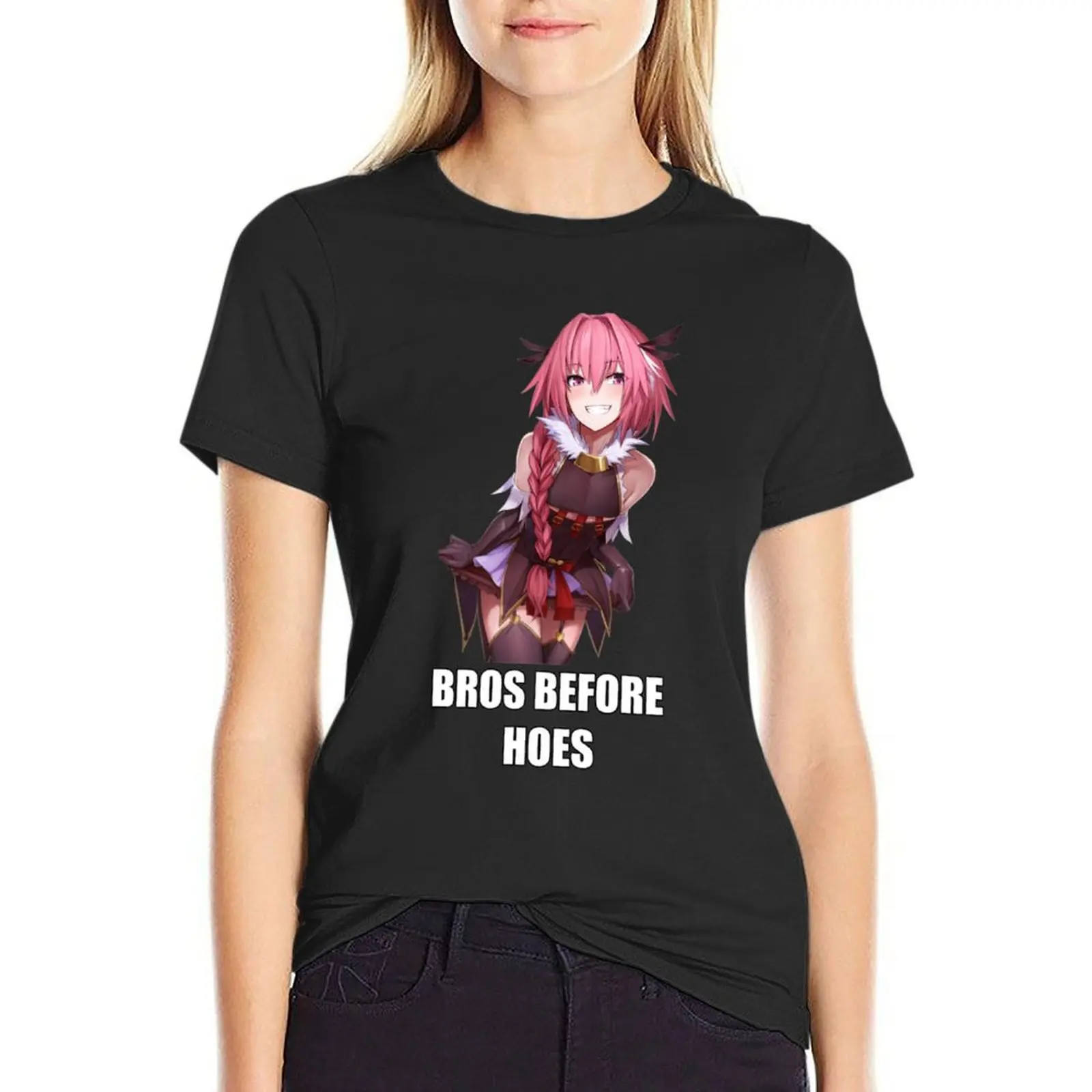 

Astolfo Bros Before Hoes Trap Meme (imp) T-Shirt tees summer clothes Aesthetic clothing hippie clothes Women's cotton t-shirt