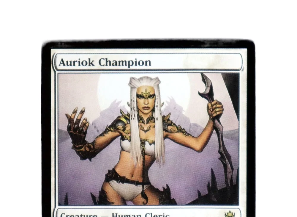 

[Auriok Champion] Holo TCG Magical Proxy Cards Black Top Quality Proxy Gathering Board Playing Game Trading Cards Proxy