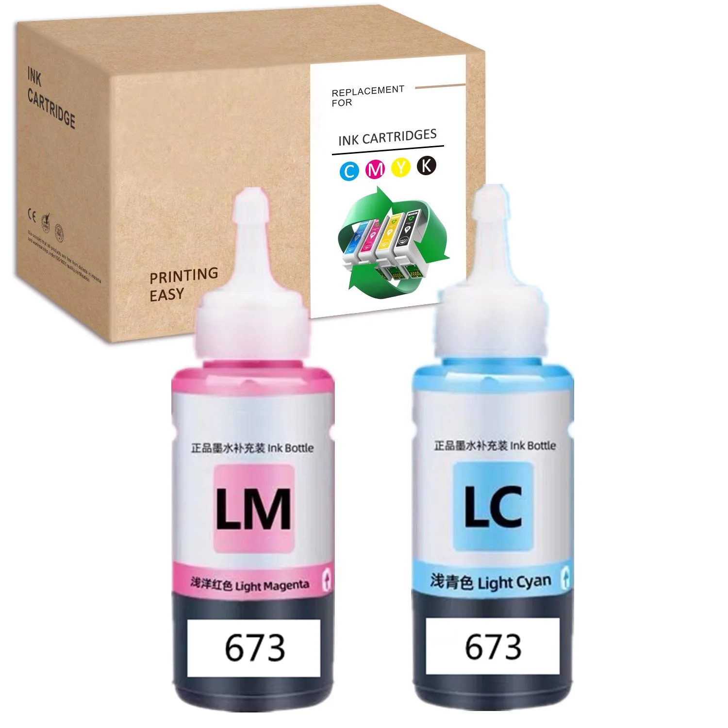 HS 70ML For Epson 673 T673 T6731 T6732 T6733 T6734 T6735 T6736 Ink Bottles For L800 L801 L805 L810 L850 L1800 L1805 Printer