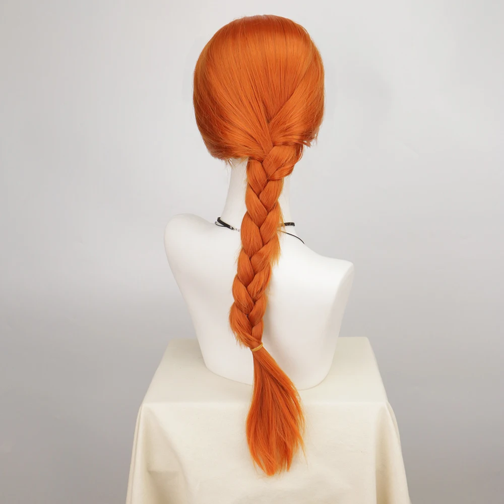 Princess Fiona Costume Cosplay Synthetic Hair Wigs Halloween Anime Orange Costume Short Straight Heat Resistant Wig