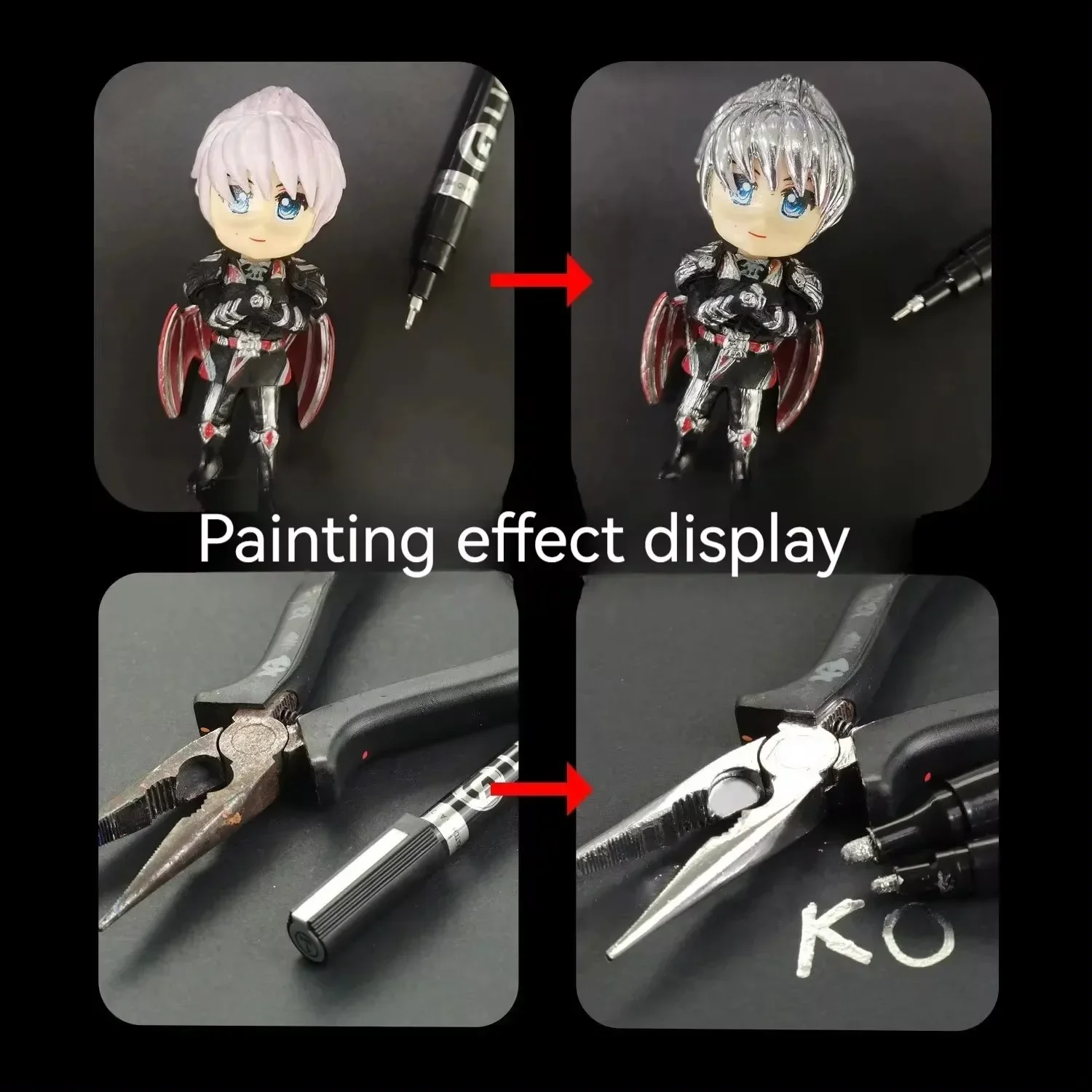 Chrome Mirror Electroplating Marker 0.7/1.0/2.0/3.0mm Paintbrush Silver Gold Yellow Red For Hand Coloring Graffiti Paintbrush image 5