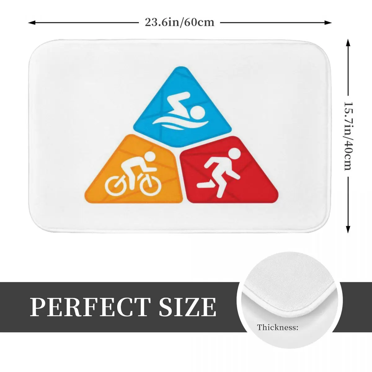 Triathlon Swimming Cycling Running Doormat Kitchen Entrance Home Floor Mat Non-slip Carpet Rug for Bedroom Footpad Mats