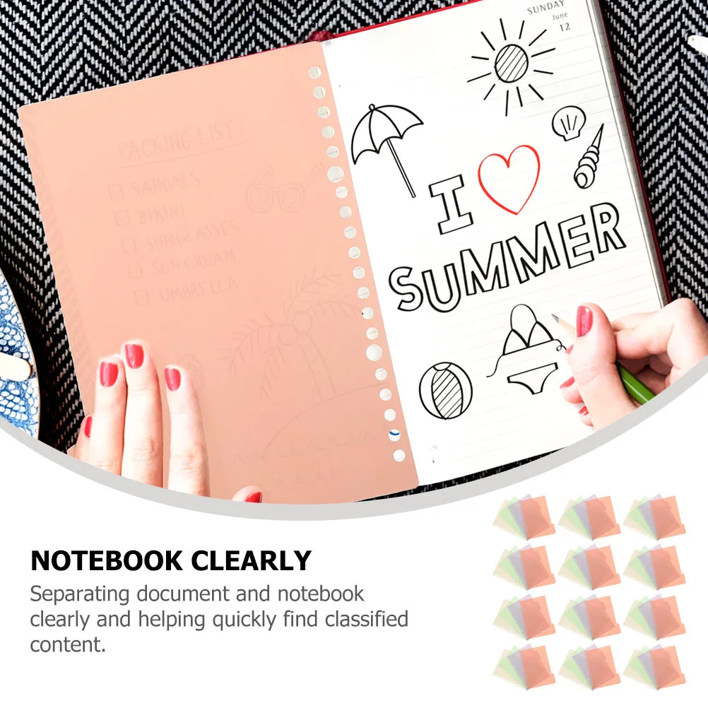 12Sets Plastic Bindmiddel Verdelers Beschrijfbare Tabs Notebook Index Separators voor Bestanden Blocnotes Losbladige Pagina Markers