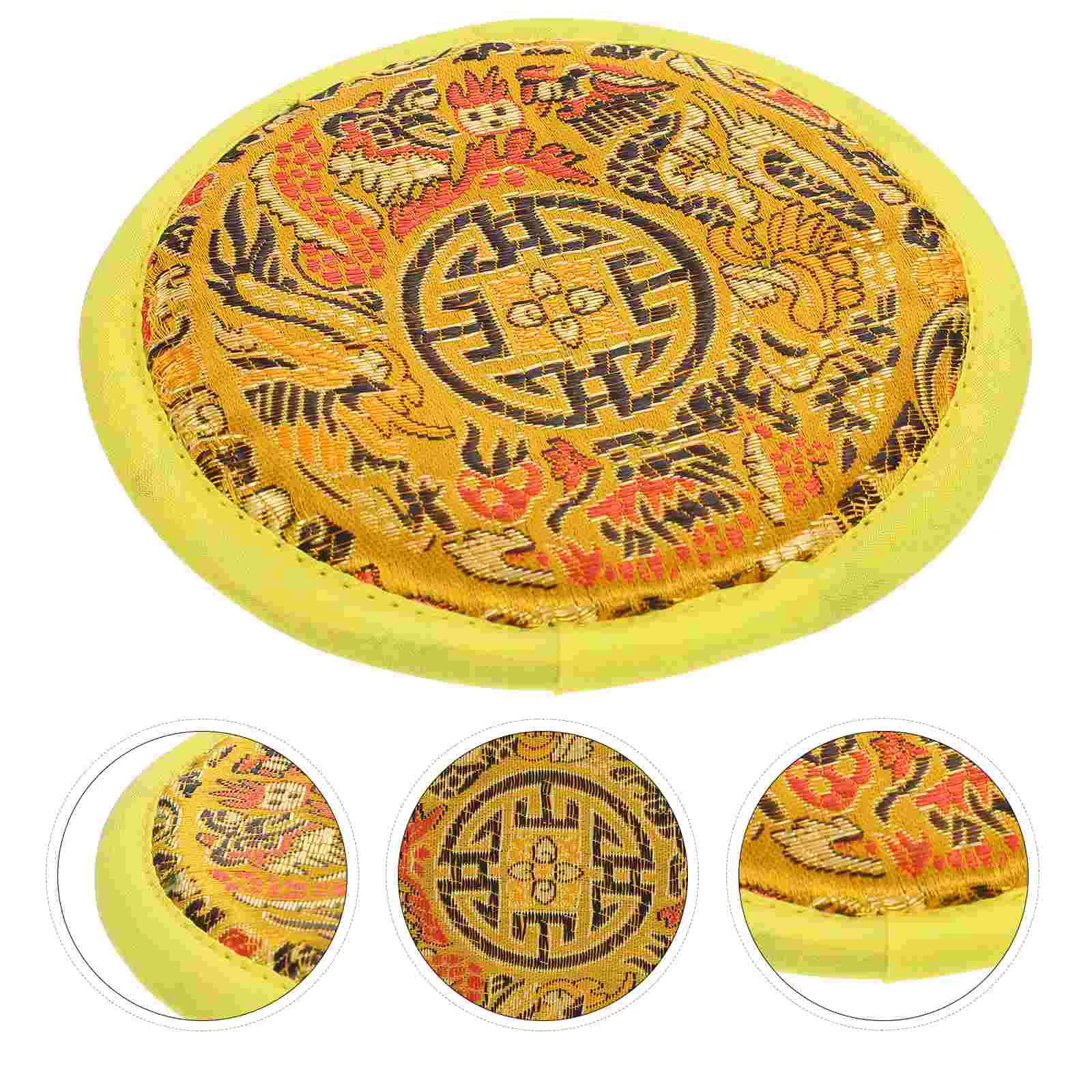 Singing Bowl Mats Buddha Sound Cushion Coaster Ritual Instruments Round Pillows